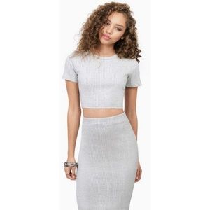 Tobi Gray Two-Piece Set / Crop Top and Midi Skirt